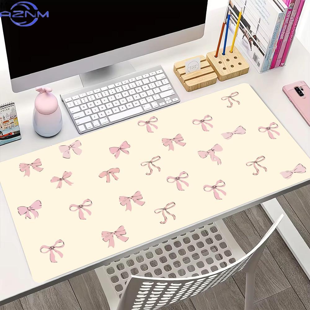 XXLサイズのピンクのリボン付きマウスパッド、ゴム製滑り止め - Pc Gaming Pink のレビューと価格
